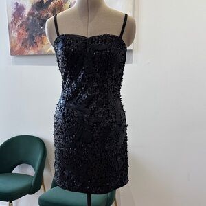 H&M Black Sequin Mini Dress